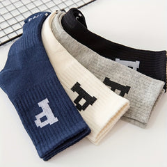 4 Pairs Kids Cotton Socks Printed High Tube Breathable All seasons
