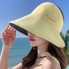 Wide Brim Ponytail Visor Hat UV Protection Sun Hat