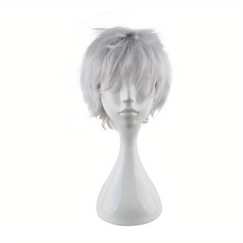 Men's 12in Anime Short Wig Cosplay Party Fiber Wig