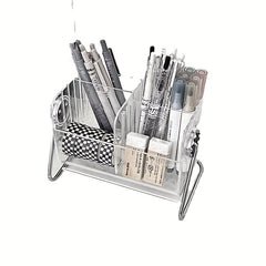 Stationery Transparent Storage Box Metal Corner Rack Desktop Shelf