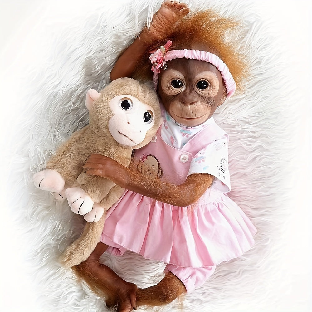Realistic 21inch Reborn Monkey Doll Soft Silicone Vinyl Newborn Baby Monkey