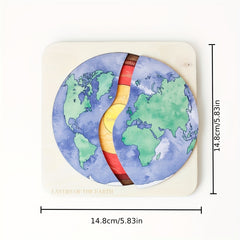 Earth's Layers Wooden Puzzle Kit - Educational Art Board for Holidays