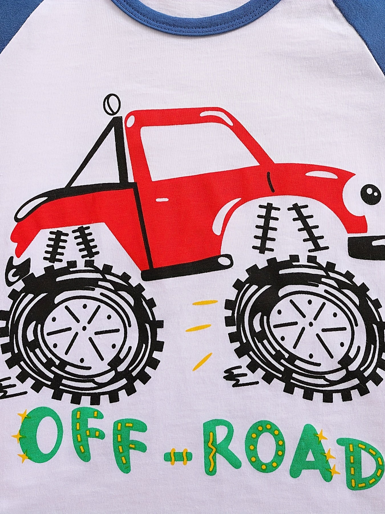 Boys Cartoon Off road Vehicle Casual Outfit Set