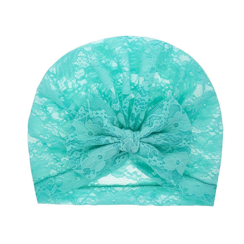 Baby Lace Hat Breathable Bow Pullover Hat For Newborn Kids