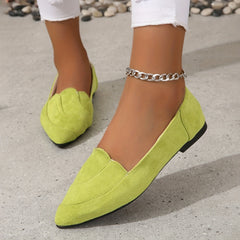 Women's Pointed Toe Loafers Slip On Flat Shoes