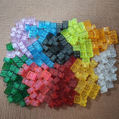 2x2 Transparent Colored High Brick Gift for Building Enthusiasts