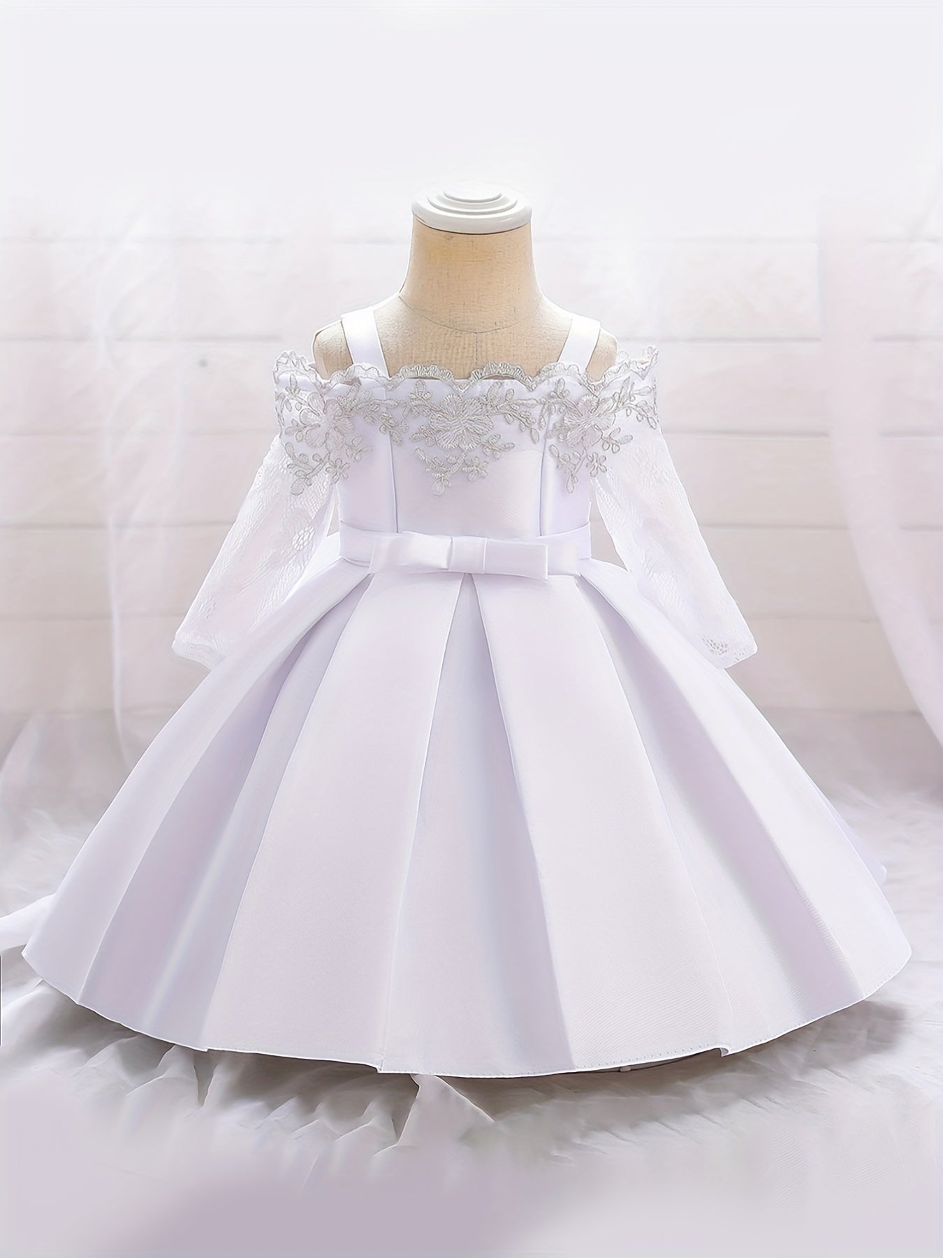 Princess Birthday Party Dress with Bow - Solid Fairy Dress