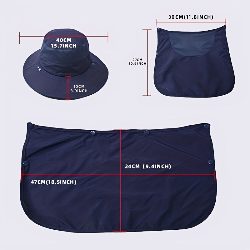 Sun Protection Fishing Hat with Face Cover & Neck Flap