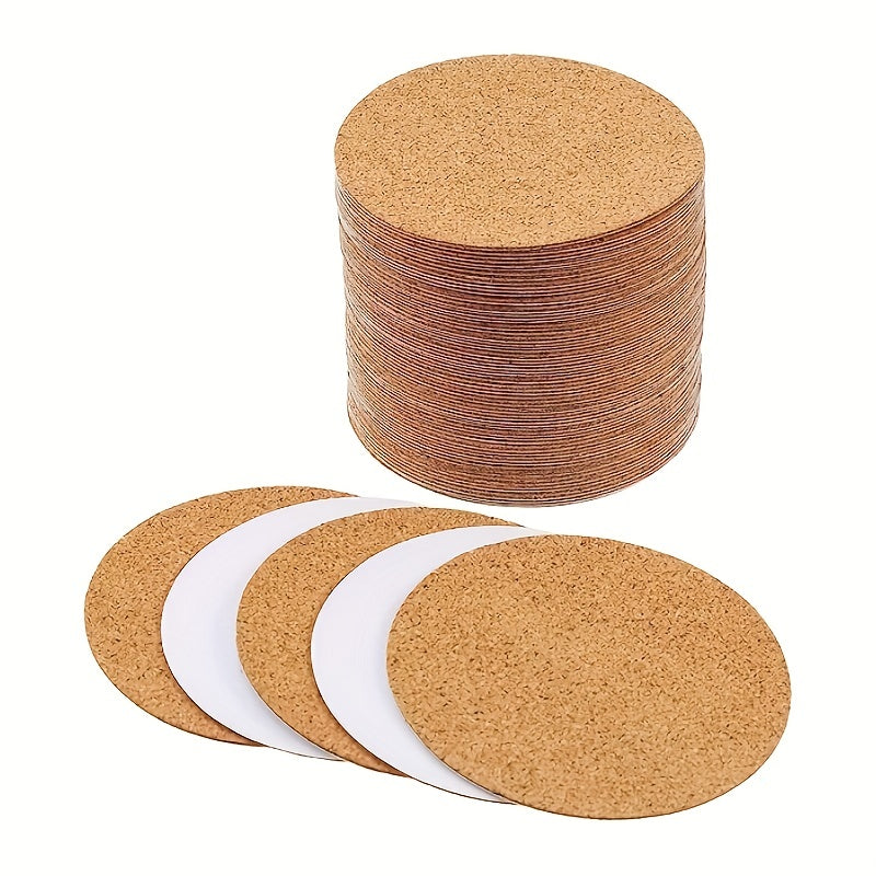 30pcs Self Adhesive Cork Mat Round Coaster Cork Back Panel for DIY Craft
