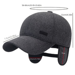 Winter Ear Warmer Baseball Cap Dad Cap Adjustable Plus Velvet Hat