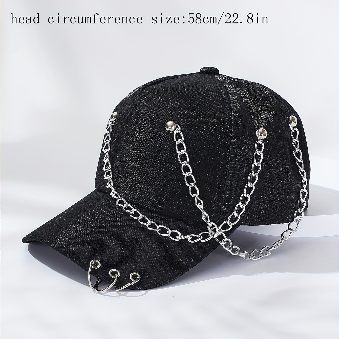 Unisex Chain Tassel Baseball Cap Hip Hop Glitter Sun Hat