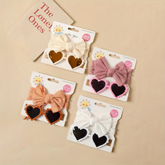 Baby Girls Bow Headbands & Sunglasses Set - Birthday Gift