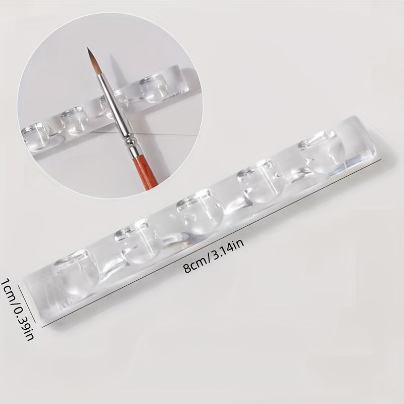 5 Slot Transparent Art Brush Holder for Painting Brushes