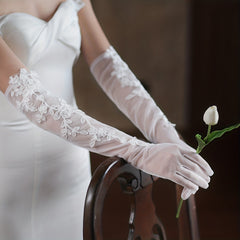 Floral Lace Gloves Bridal Wedding Prom Dress Up Accessories