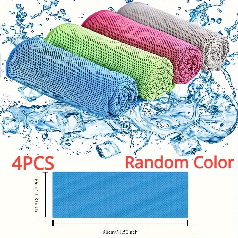 4pcs Cooling Yoga Towel Microfiber Quick Drying Sports Towel