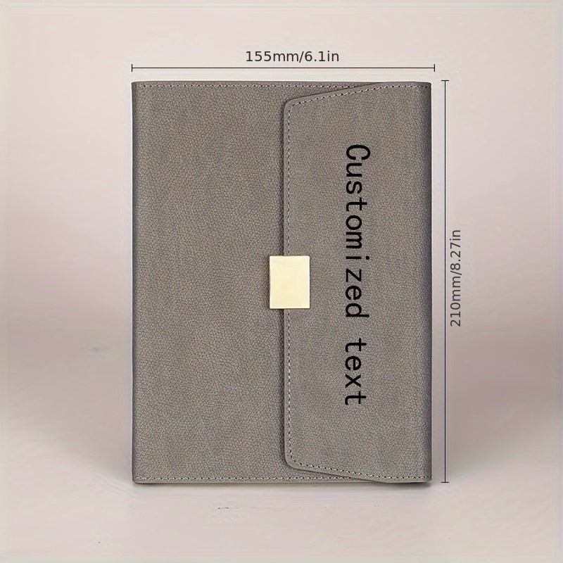 Personalized A5 PU Leather Notebook Magnetic Closure Red Gray Green Yellow