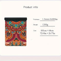 1.5mm Yoga Mat Flower Pattern 6.0ft Soft Fitness Mat