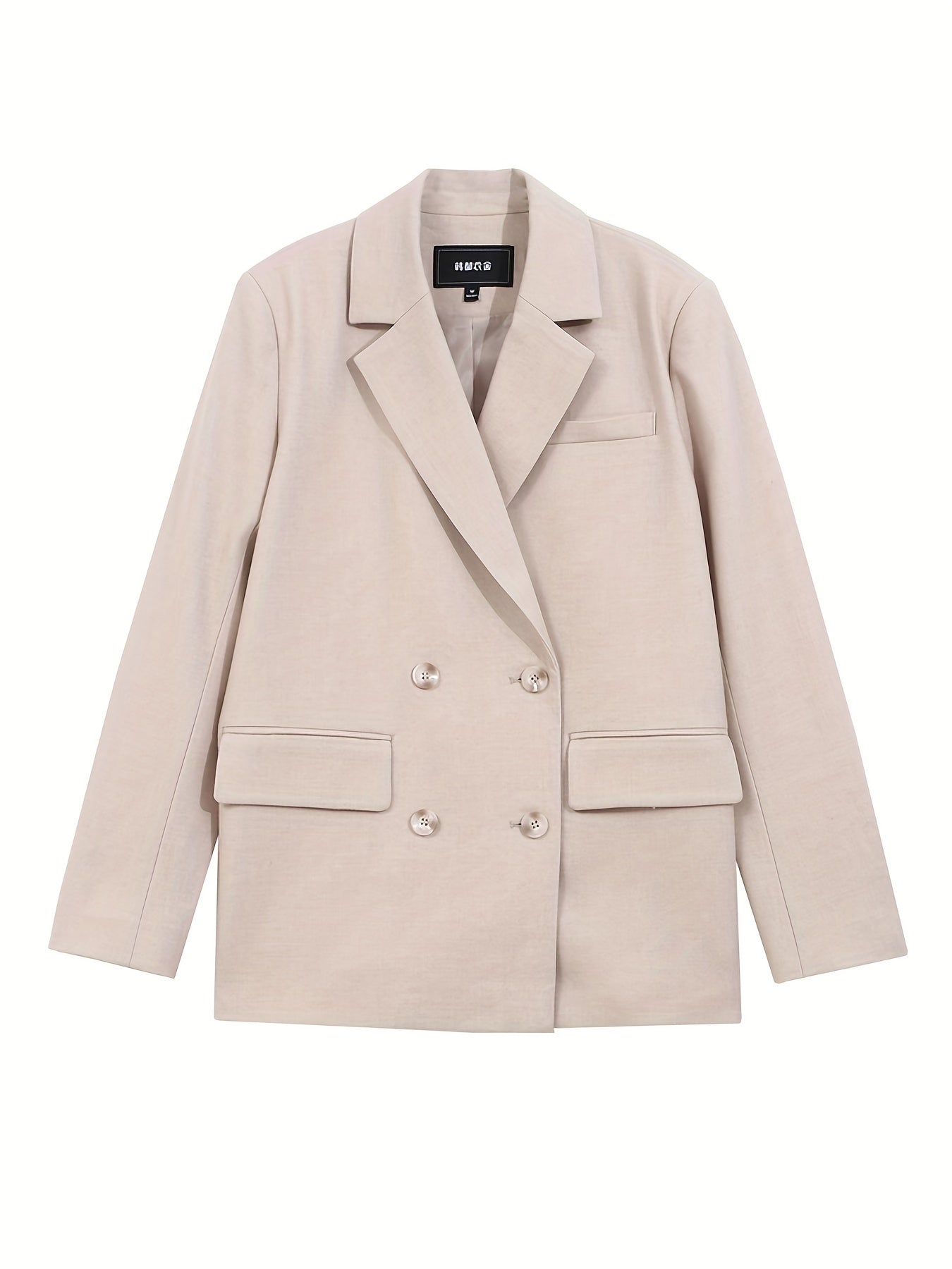 Double Breasted Blazer Casual Lapel Long Sleeve Office Outerwear