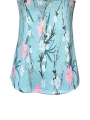 Floral Print V Neck Cami Top Summer Sleeveless Casual Top
