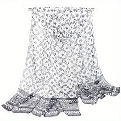 Chiffon Scarf Large Shawl Women Casual Windproof Head Wrap Travel Beach Towel