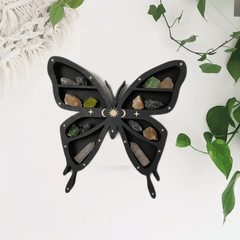 Wooden Butterfly Crystal Holder Wall Mounted Crystal Rack Home Wall Decor Gift
