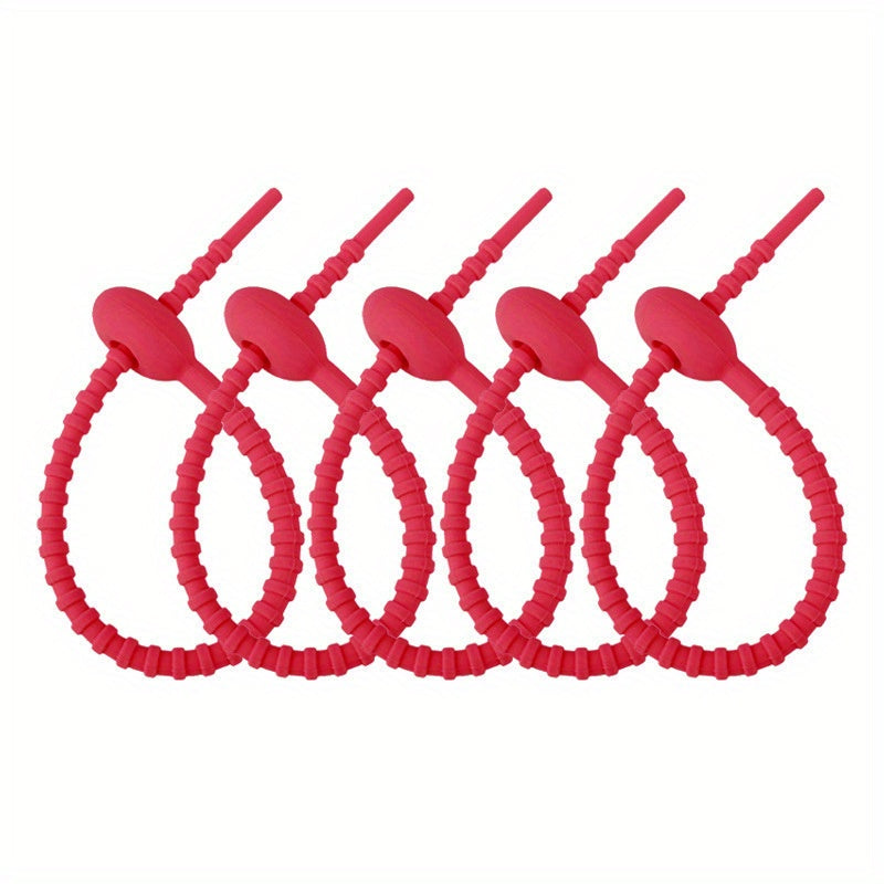 10pcs Silicon Cable Ties Reusable Candy Cable Organizer Silicone Keychain
