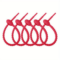 10pcs Silicon Cable Ties Reusable Candy Cable Organizer Silicone Keychain