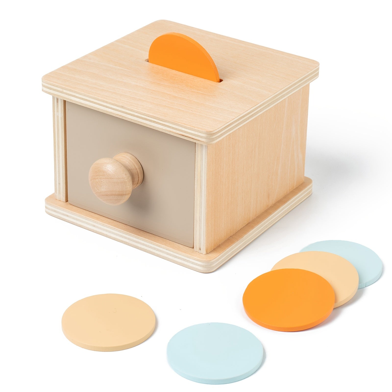 Wooden Coin Bank Toy for Kids Shape Matching Game Enhances Early Math Skills