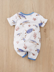 Baby Sea Turtle Short Sleeve Romper Jumpsuit