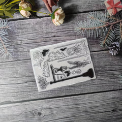 1pc Scene Theme Stamp for DIY Handcraft Scrapbook Journal Card Making