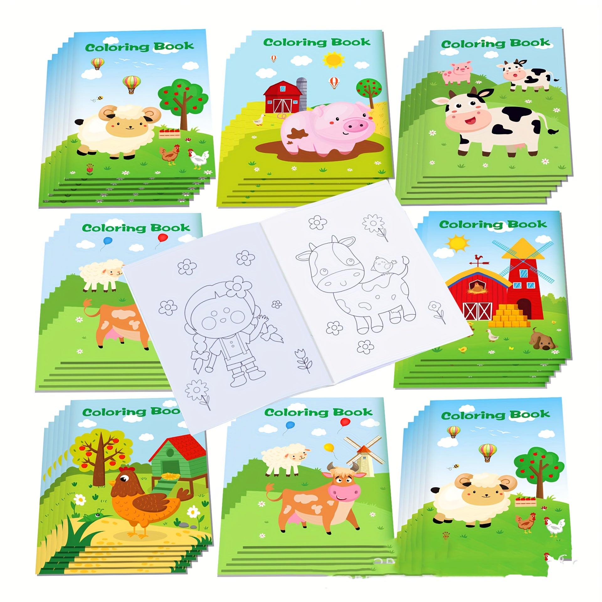 7 Mini Farm & Sea Animals Art Books - Coloring, Painting, Drawing