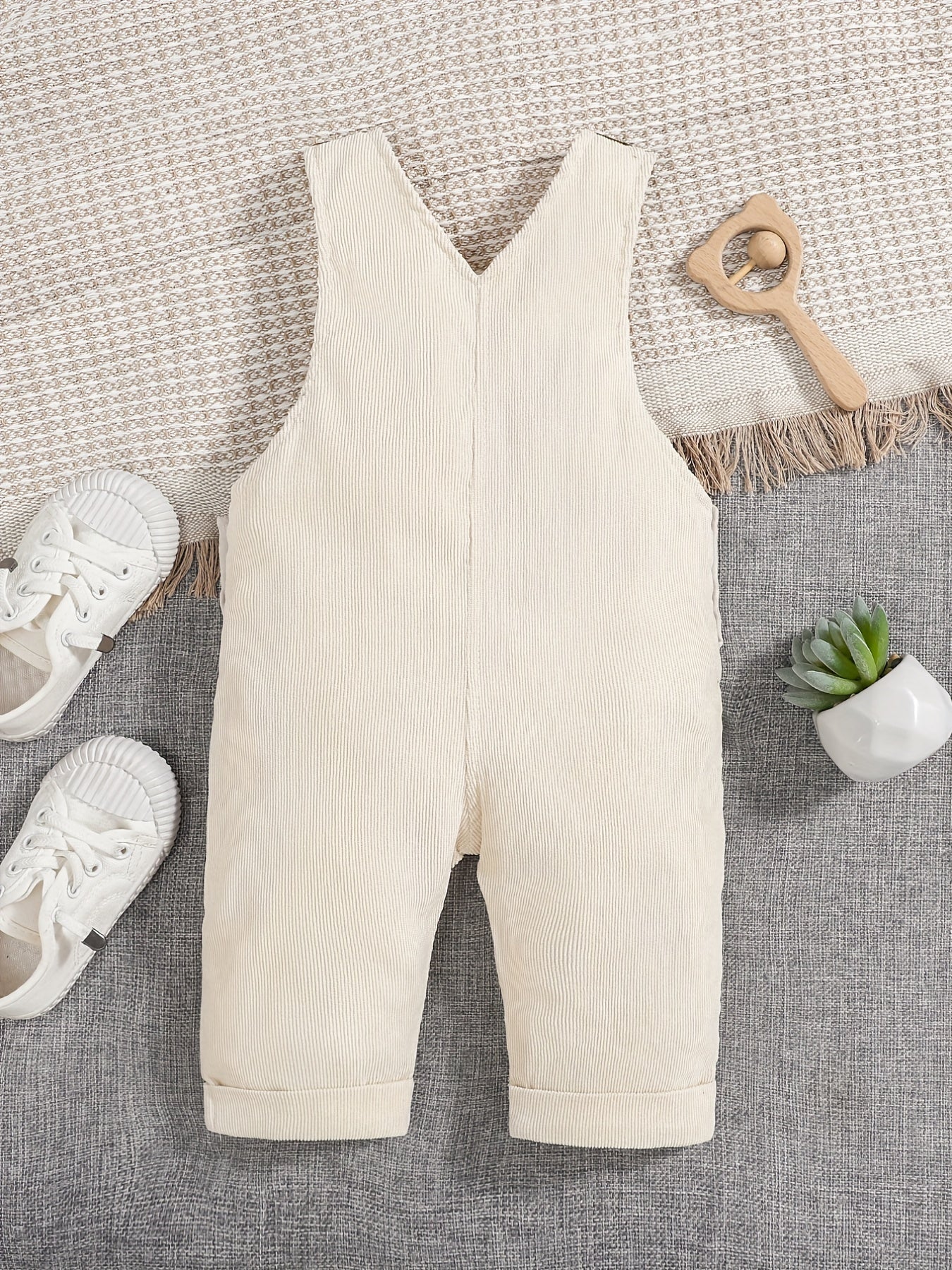 Newborn Baby Girl Overall Dress Plain Adjustable Strap Pocket Suspender Dress