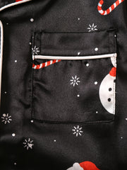 Girls Christmas Print Pajamas Set