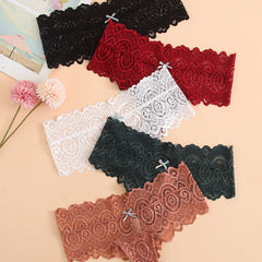 5 Pcs Lace Panel Cheeky Panties Comfortable Brazilian Panties