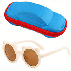 Kid's Matte Sunshade Sunglasses Round Frame Mocha Colored Glasses