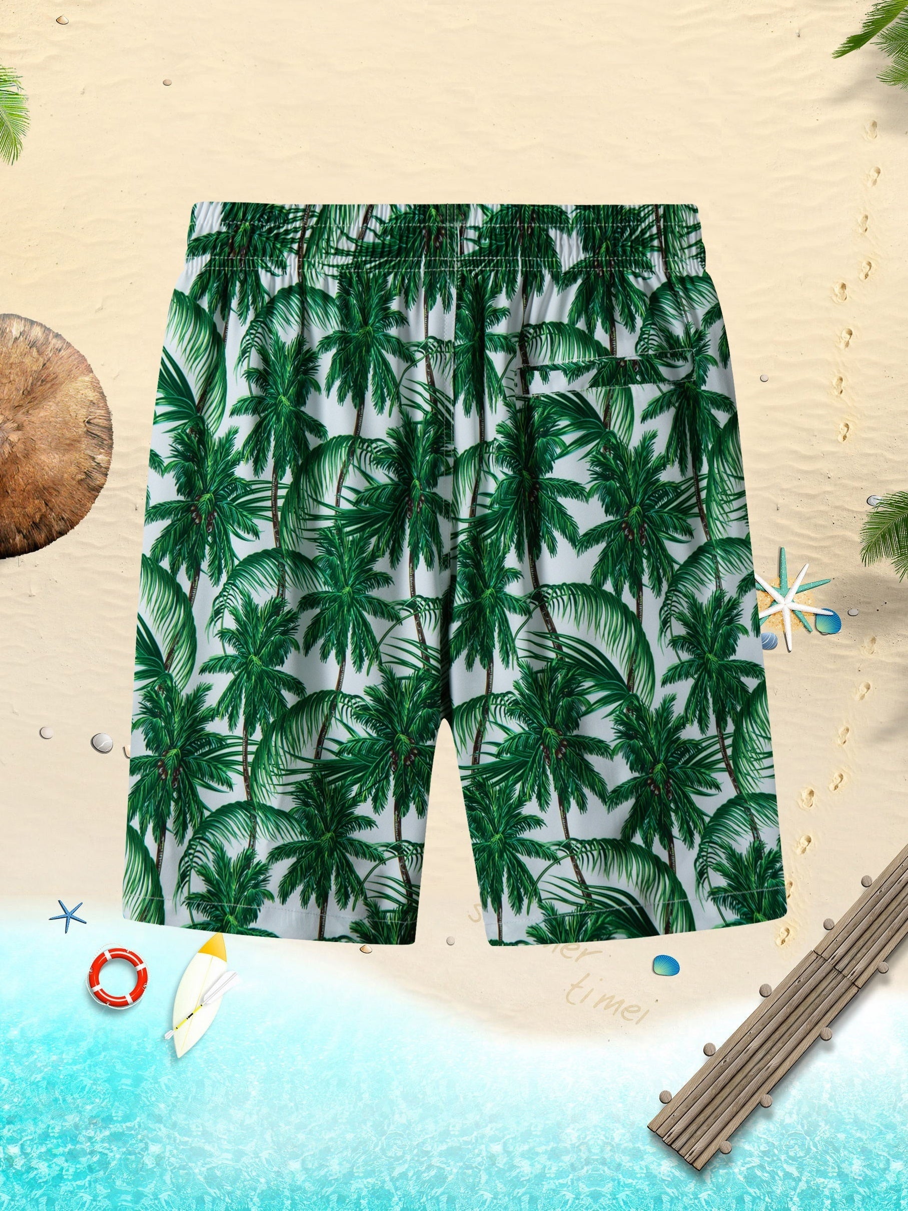 Men's Quick Dry Hawaiian Board Shorts With Pockets