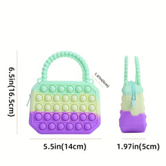 Rainbow Silicone Crossbody Bag Bubble Decompression Toy Handbags For Children