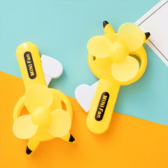 Yellow Mouse Handheld Fan Portable Manual Cooling Fan