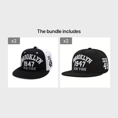 Brooklyn York Pattern Hip Hop Snapback Cap Streetwear Flat Brim Baseball Cap