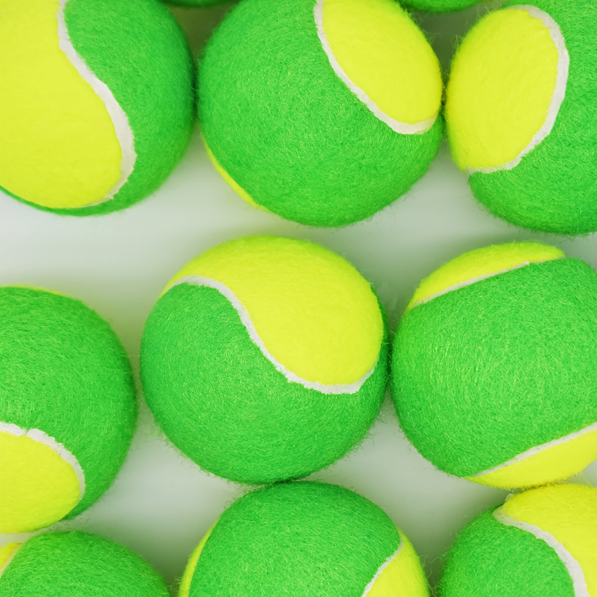 12pcs High Elastic Rubber Tennis Balls for Beginners Training Green Yellow