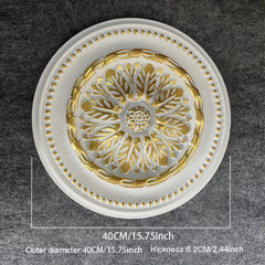 French PU Lamp Panel Round Ceiling Decoration European Gypsum Chandelier Base