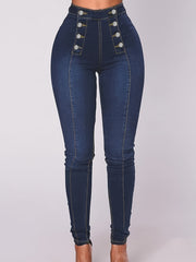 Casual Skinny Jeans High Rise Stretch Denim