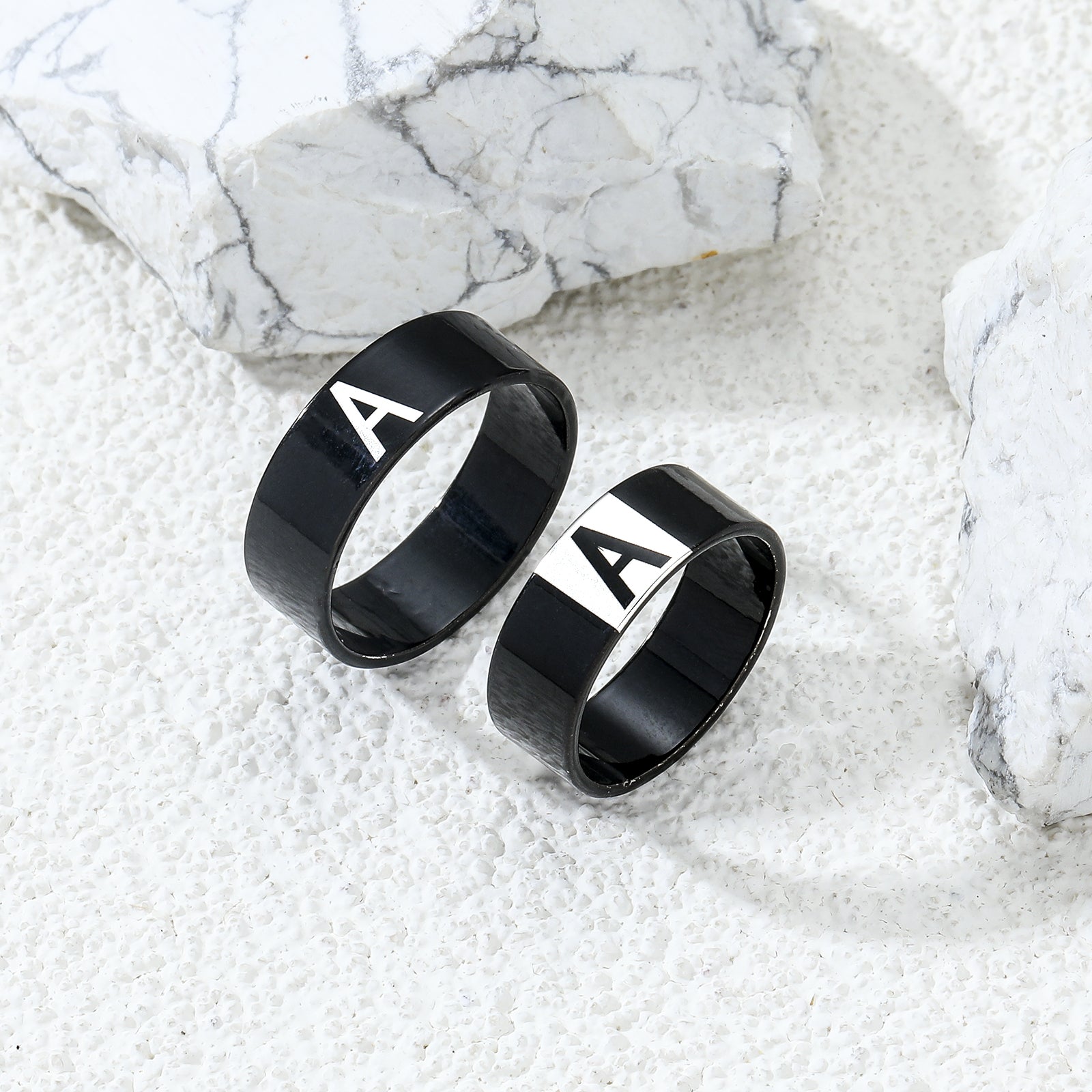 Couple Letter Rings Stainless Steel Punk Accessories Anniversary Gift