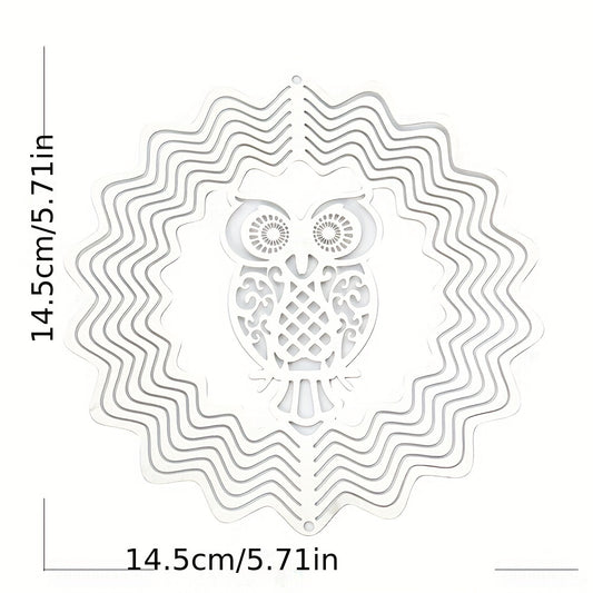 Stainless Steel Owl Bird Pendant Spinning Sequins Charm Dangle DIY
