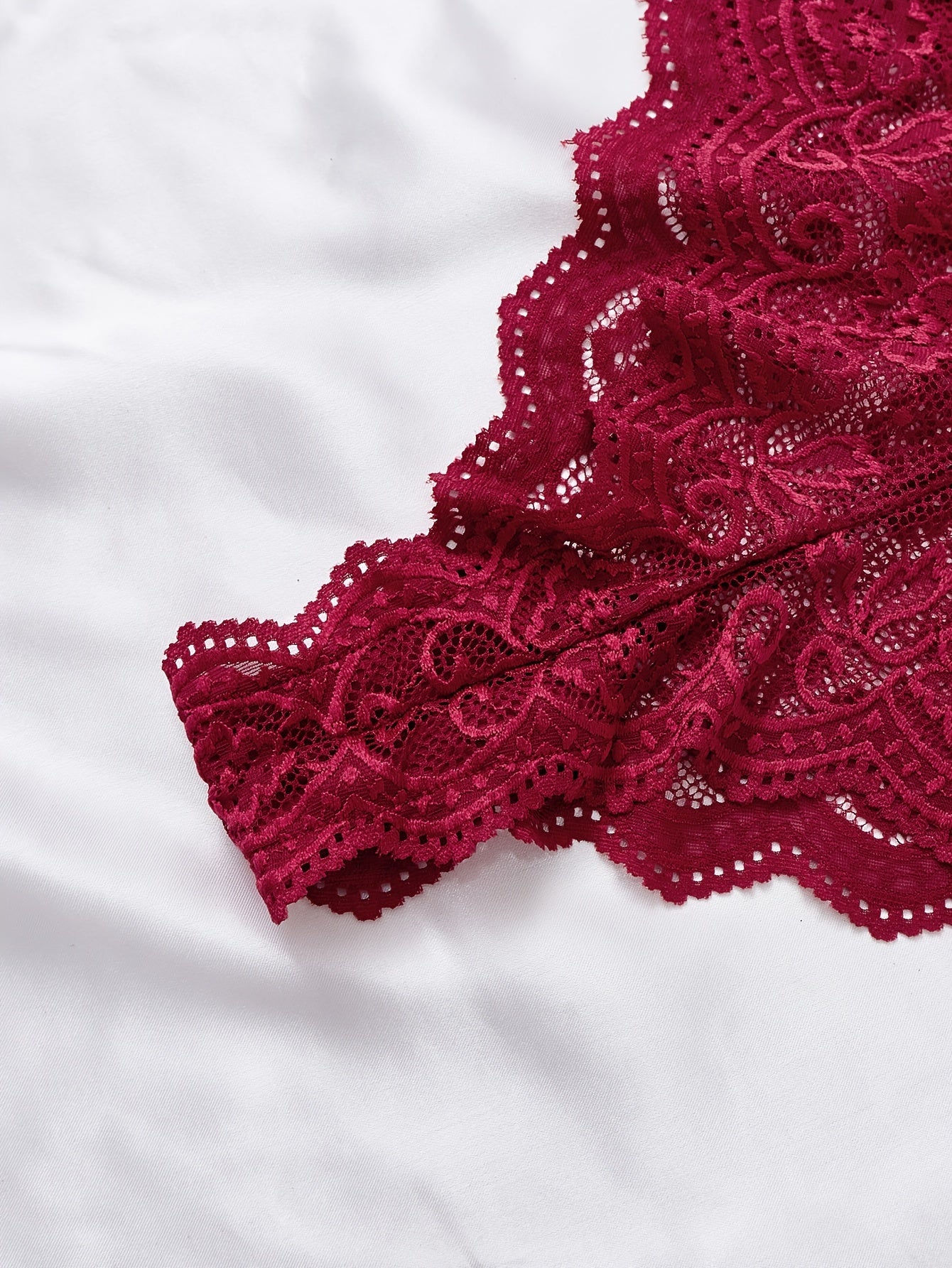 Floral Lace Lingerie Set Scallop Trim Bra & Panties