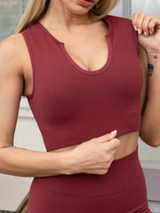 Seamless Shockproof Yoga Bra Ribbed Fitness Sports Bra
