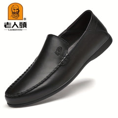 LAORENTOU Men's Leather Slip On Shoes Lightweight Casual Shoes
