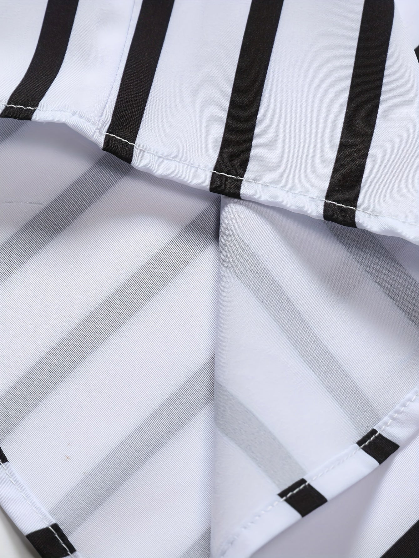 Stripe Print Men's Casual Short Sleeve Shirt Summer Vacation Resort Tops