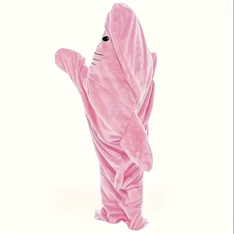 Creative Shark Sleeping Bag Flannel Warm Soft Outdoor Travel Gift