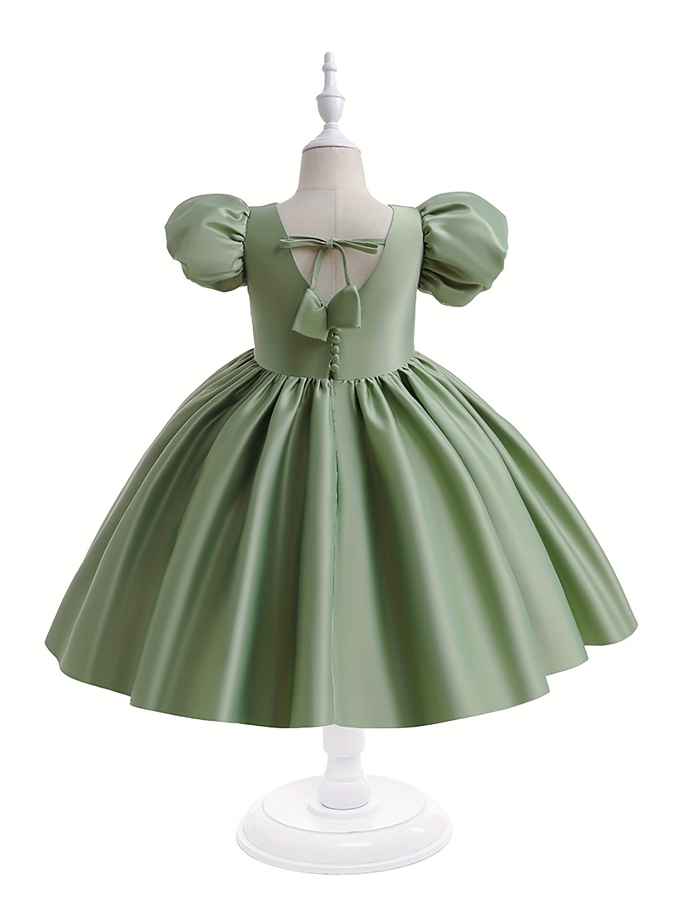 Flared Sleeves Puffy Gown Dress for Girls 1st Birthday Party